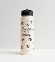 New Look Cream Sweeter than Honey Bee Logo Straw Water Bottle